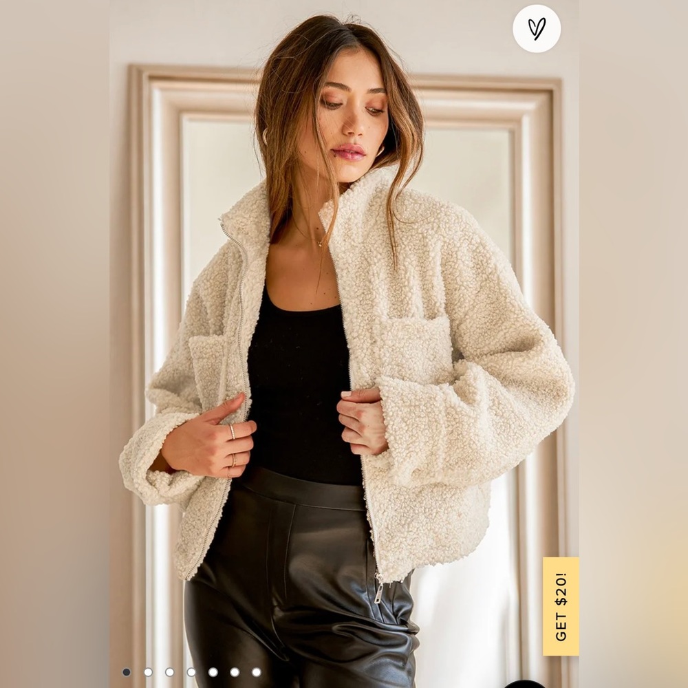 Cream Teddy Lulus Jacket!